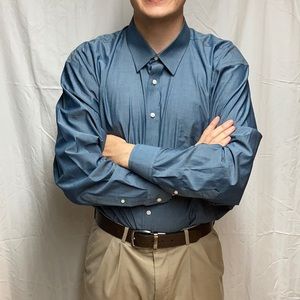 Big & Tall Stafford | Blue Button Down Shirt